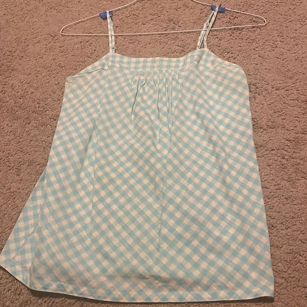 Gap blue and white gingham top